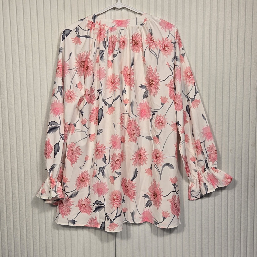 Nora Cora Women's Long‎ Sleeve Floral Print Button Down Blouse Size M - Picture 3 of 7